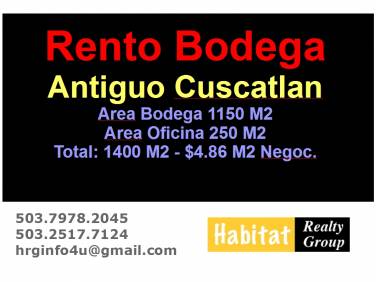 Alquilar Bodega Ajuluco Antiguo Cuscatlan - 1
